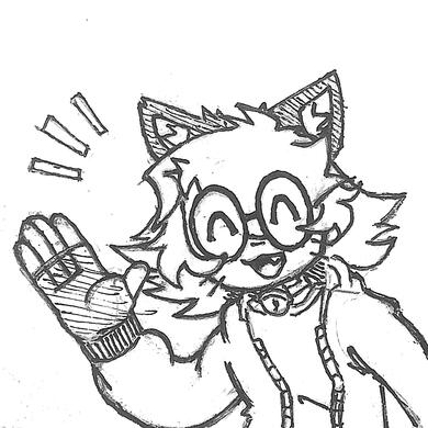 [Drawing of some nerdy catjoy (me) waving at the viewer.]